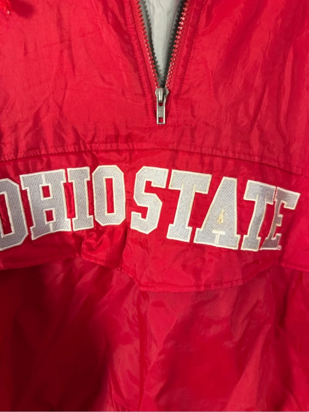 Ohio State vintage Red & Gray Pullover Windbreaker Jacket